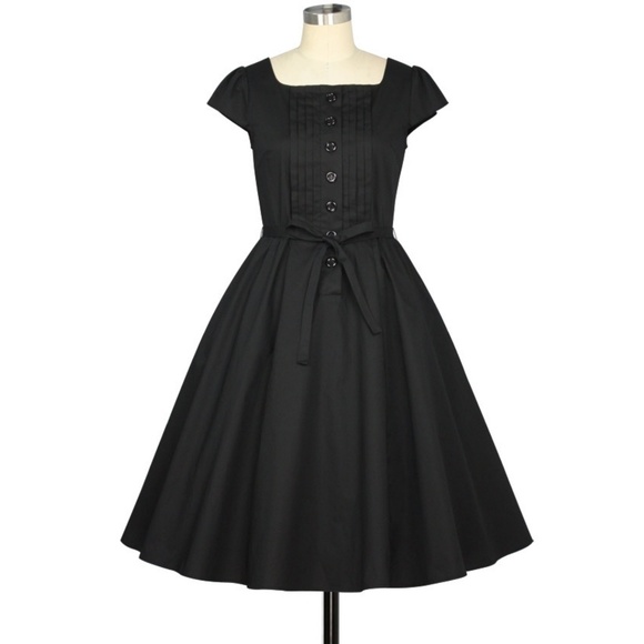 Plus Size Pin Up Belt Pockets Swing Dress - Picture 5 of 7